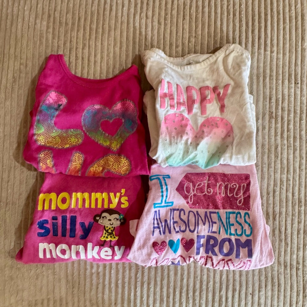 Toddler Girl 24M Long Sleeve Shirt Lot Of 4| Garanimals & Children’s Place‎